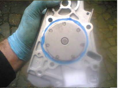 Use blue gasket seal on the water pump