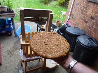 Dry cheese from the DIY cider press you can make from the plans  @ www.jamesandtracy.co.uk