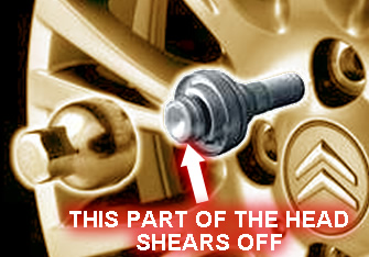 Removing Locking Wheel Nuts that Shear Off (e.g. Citroen)