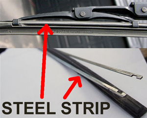 Steel in windscreen wipers from which you can make the Mercedes dashboard or instrument cluster removal tool  @ www.jamesandtracy.co.uk