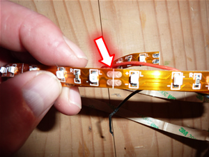 Where to cut LED strips - only cut them at the junction points