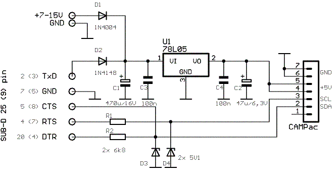 ToolPac Schematic to build your interface to read, edit and backup a Futaba Campac  @ www.jamesandtracy.co.uk