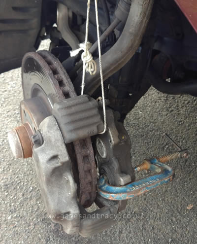 The best way unstick jammed brake caliper pistons  @ www.jamesandtracy.co.uk