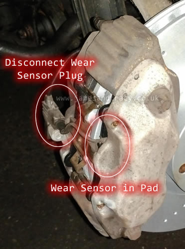 Mercedes S Class Brake Pad Wear Sensor location  @ www.jamesandtracy.co.uk