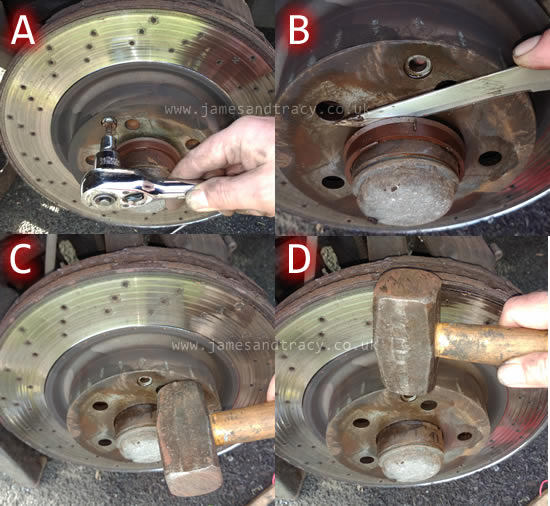 How to professionally remove a brake disc  @ www.jamesandtracy.co.uk